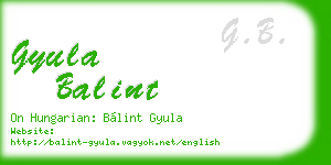 gyula balint business card