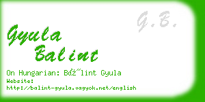 gyula balint business card